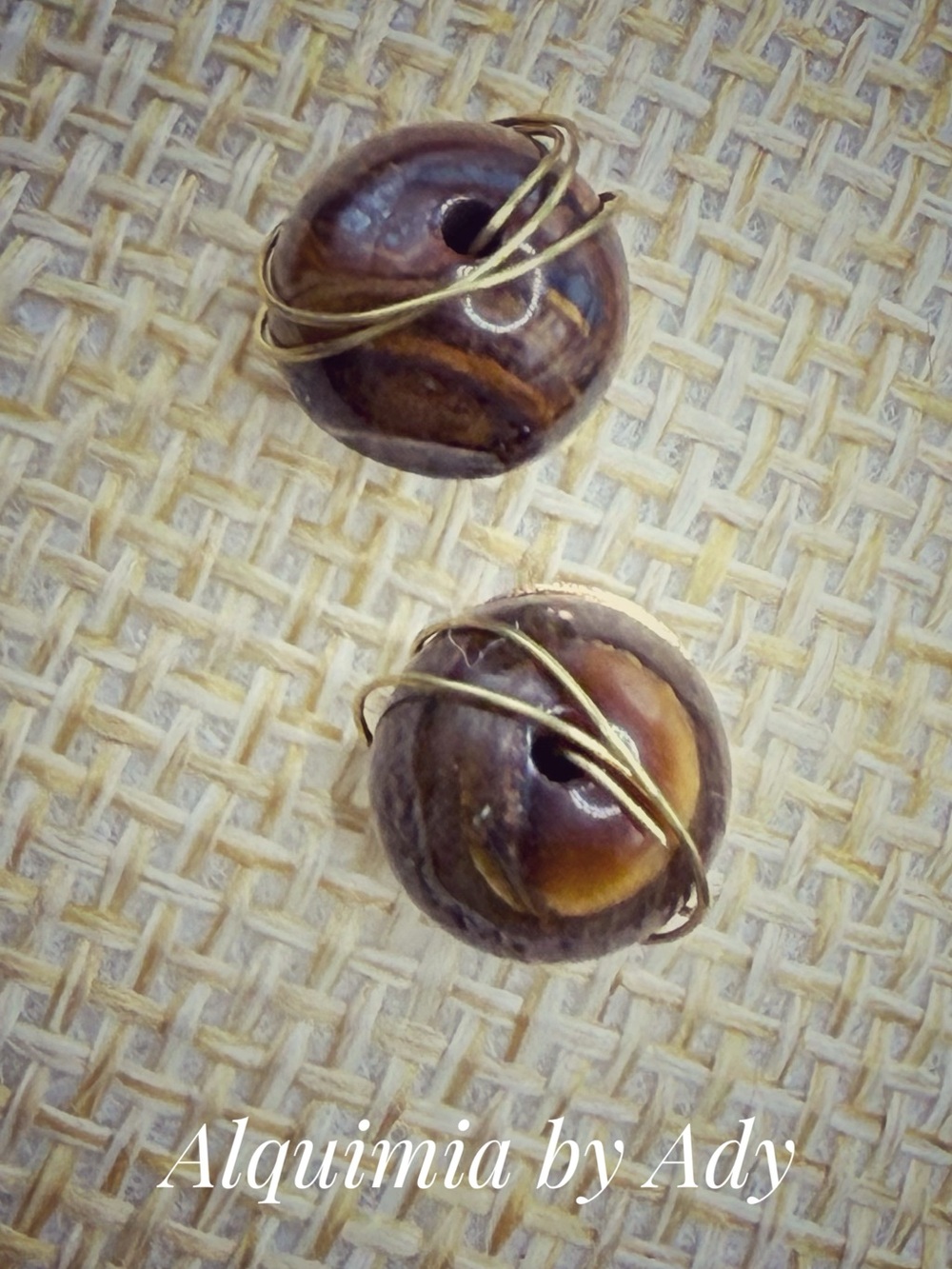 Tiny Tigers eye gold stud earrings